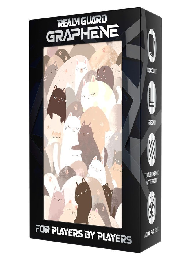 Realm Guard Graphene -100ct Textured Matte TCG/MTG Card Art Sleeves (Pastel Cats) - Image 1